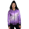 Abstract Purple Galaxy Space Women's Bomber Jacket-grizzshop