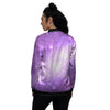 Abstract Purple Galaxy Space Women's Bomber Jacket-grizzshop