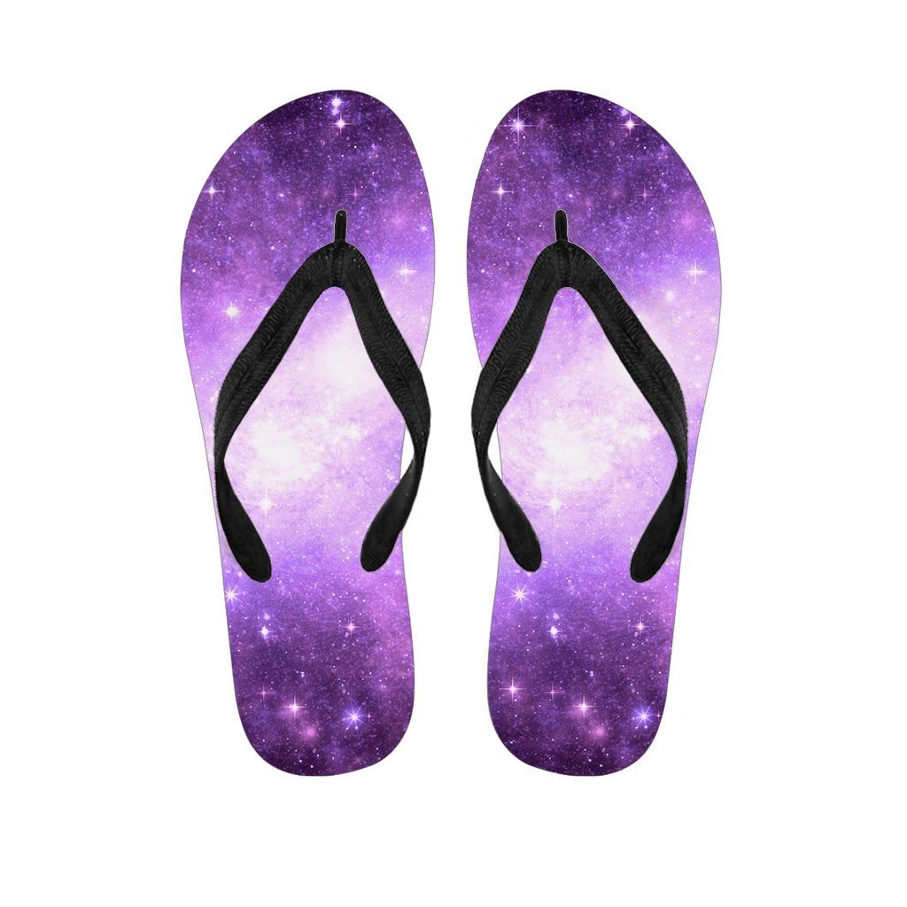 Abstract Purple Galaxy Space Women's Flip Flops-grizzshop