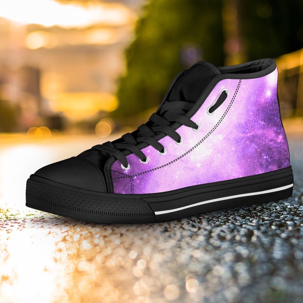 Abstract Purple Galaxy Space Women's High Top Shoes-grizzshop