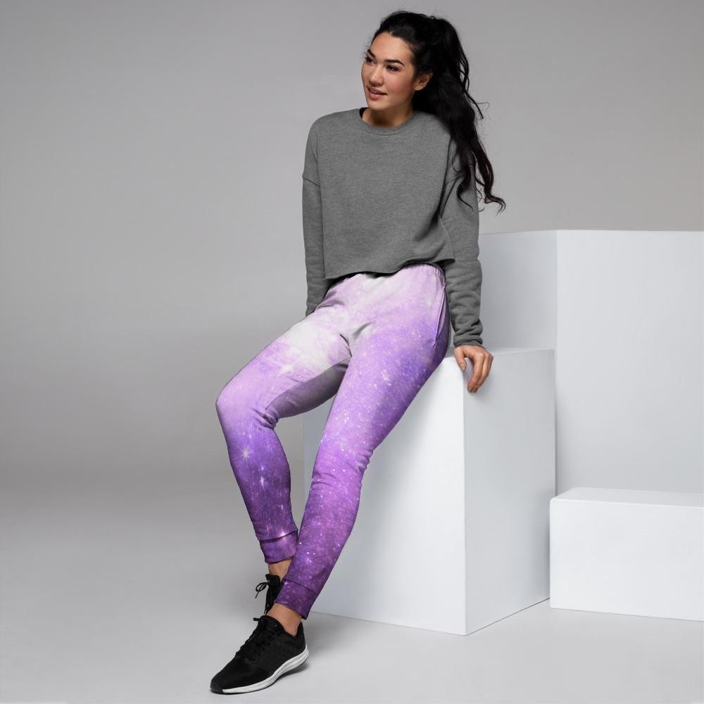 Abstract Purple Galaxy Space Women's Joggers-grizzshop