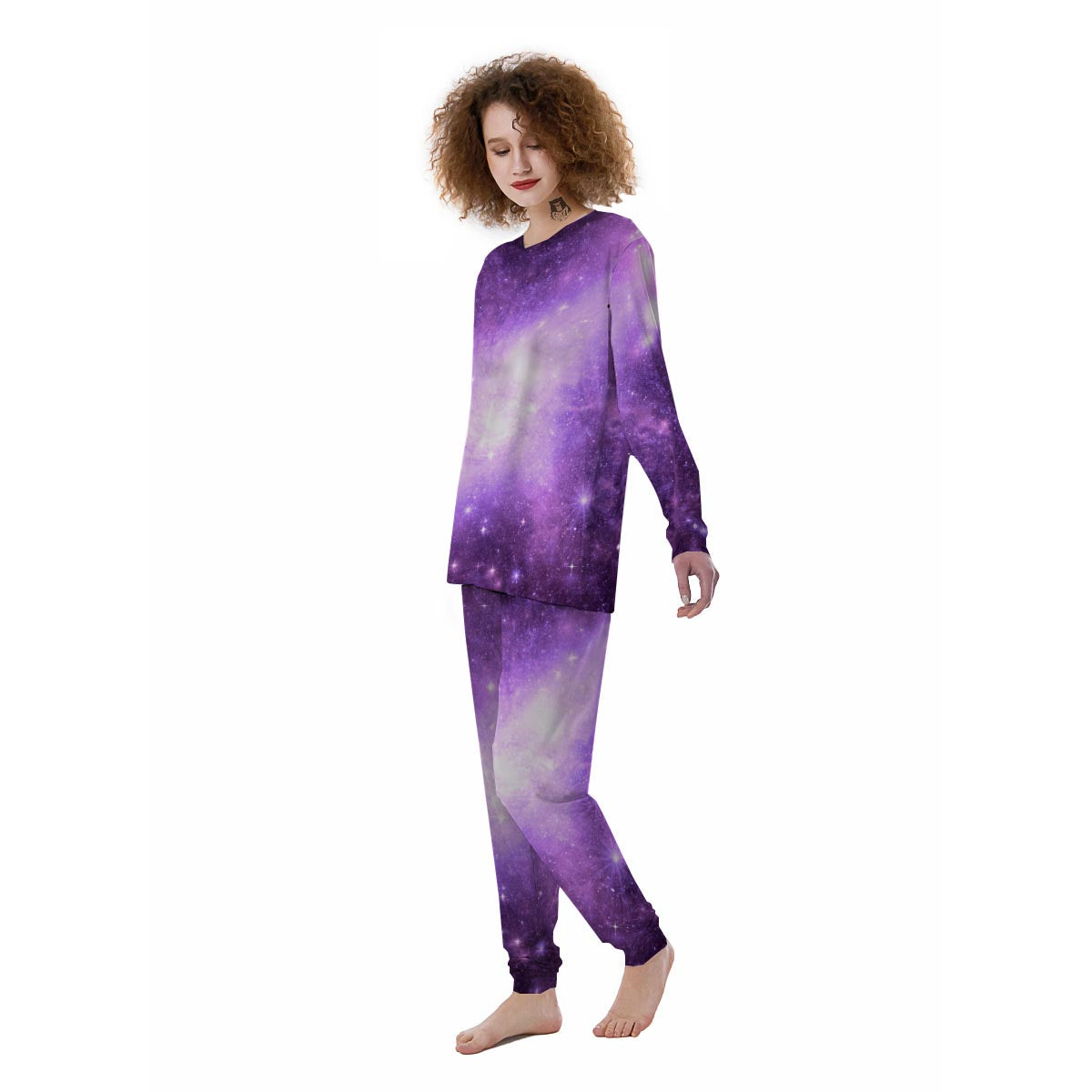 Abstract Purple Galaxy Space Women's Pajamas-grizzshop