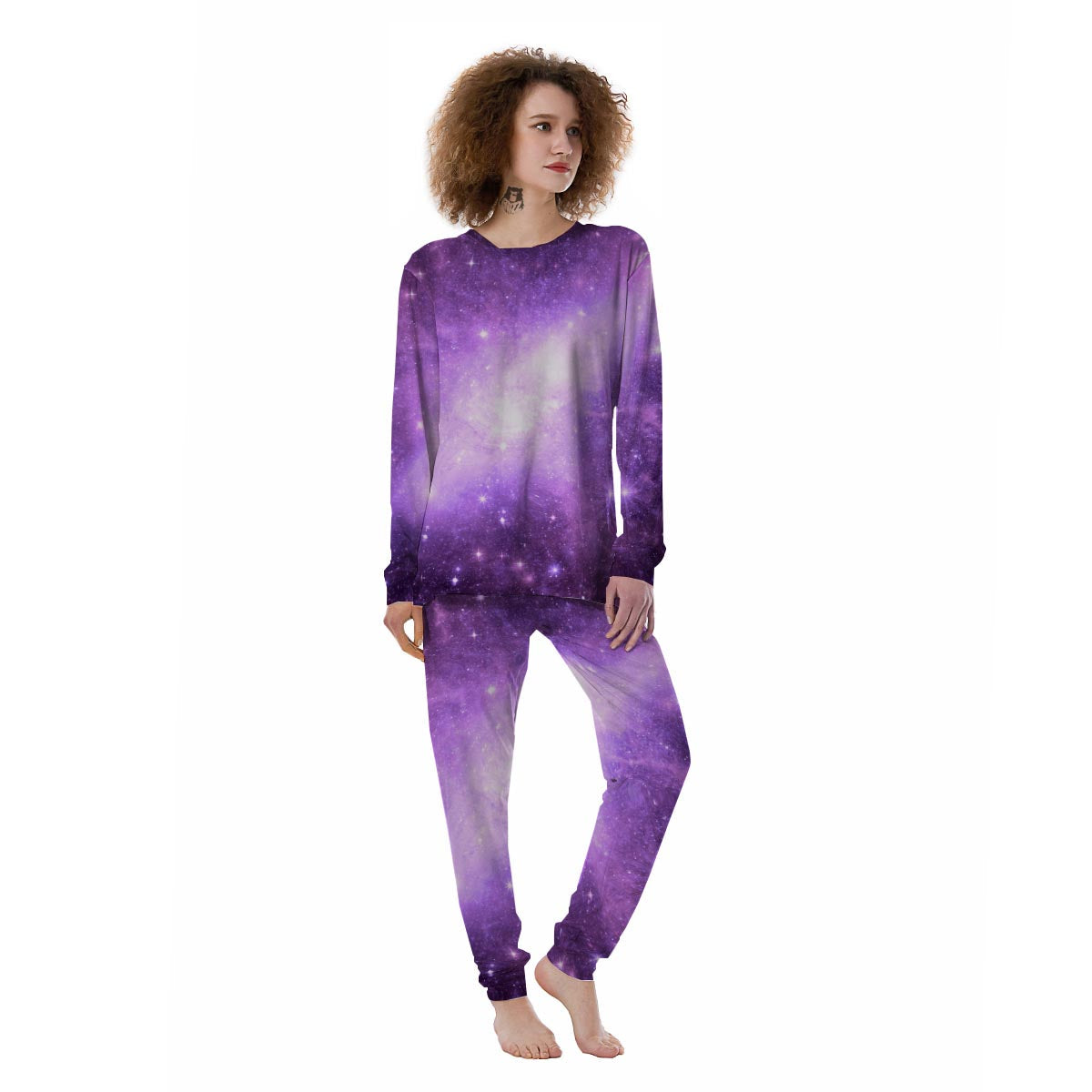 Abstract Purple Galaxy Space Women's Pajamas-grizzshop