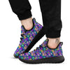 Abstract Purple Graffiti Print Pattern Black Athletic Shoes-grizzshop