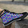 Abstract Purple Graffiti Print Pattern Black High Top Shoes-grizzshop