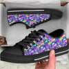 Abstract Purple Graffiti Print Pattern Black Low Top Shoes-grizzshop