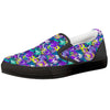 Abstract Purple Graffiti Print Pattern Black Slip On Shoes-grizzshop