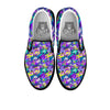 Abstract Purple Graffiti Print Pattern Black Slip On Shoes-grizzshop