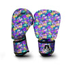 Abstract Purple Graffiti Print Pattern Boxing Gloves-grizzshop