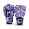 Abstract Purple Graffiti Print Pattern Boxing Gloves-grizzshop