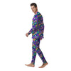 Abstract Purple Graffiti Print Pattern Men's Pajamas-grizzshop