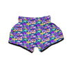 Abstract Purple Graffiti Print Pattern Muay Thai Boxing Shorts-grizzshop