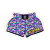 Abstract Purple Graffiti Print Pattern Muay Thai Boxing Shorts-grizzshop