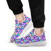 Abstract Purple Graffiti Print Pattern White Athletic Shoes-grizzshop