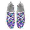 Abstract Purple Graffiti Print Pattern White Athletic Shoes-grizzshop