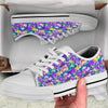 Abstract Purple Graffiti Print Pattern White Low Top Shoes-grizzshop