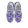 Abstract Purple Graffiti Print Pattern White Slip On Shoes-grizzshop