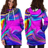 Abstract Purple Hoodie Dress-grizzshop