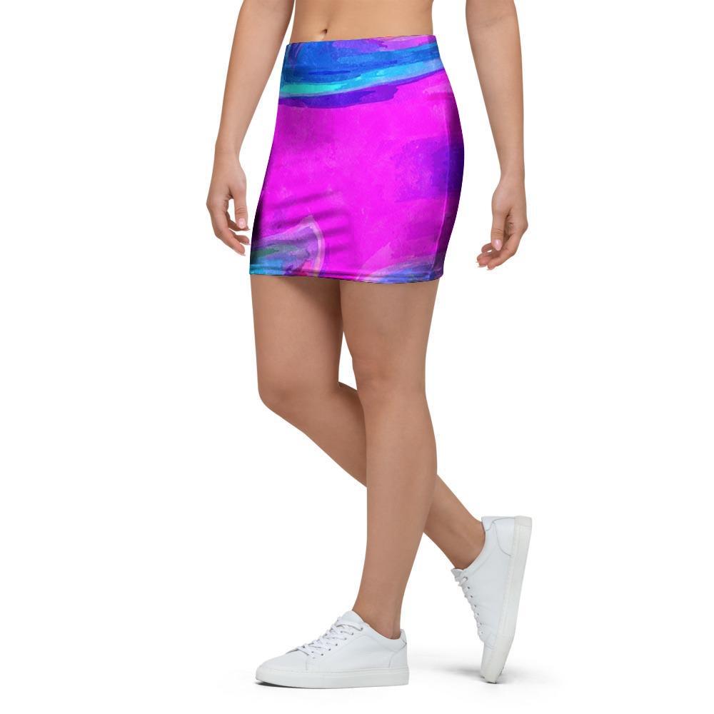 Abstract Purple Iridescent Mini Skirt-grizzshop