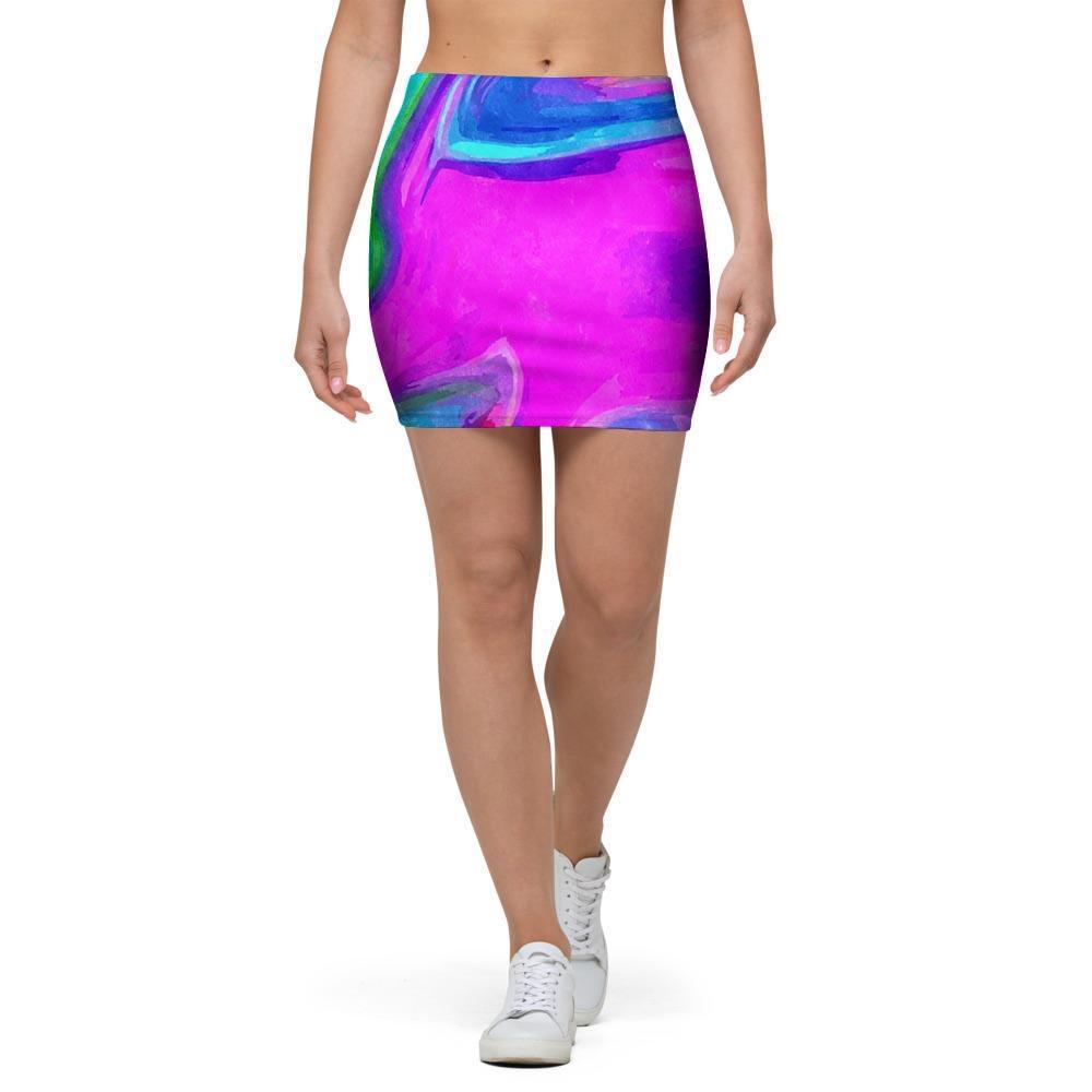 Abstract Purple Iridescent Mini Skirt-grizzshop