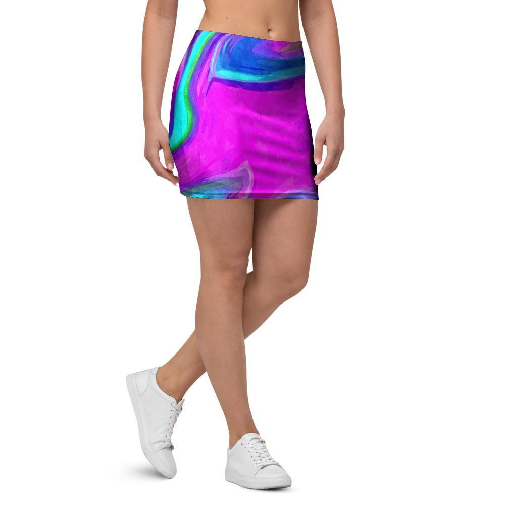 Abstract Purple Iridescent Mini Skirt-grizzshop