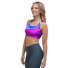 Abstract Purple Iridescent Sports Bra-grizzshop