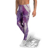 Abstract Purple Liquid Marble Print Men's Leggings-grizzshop