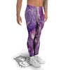 Abstract Purple Liquid Marble Print Men's Leggings-grizzshop