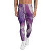 Abstract Purple Liquid Marble Print Men's Leggings-grizzshop