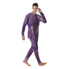 Abstract Purple Liquid Marble Print Men's Pajamas-grizzshop