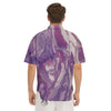 Abstract Purple Liquid Marble Print Men's Short Sleeve Shirts-grizzshop