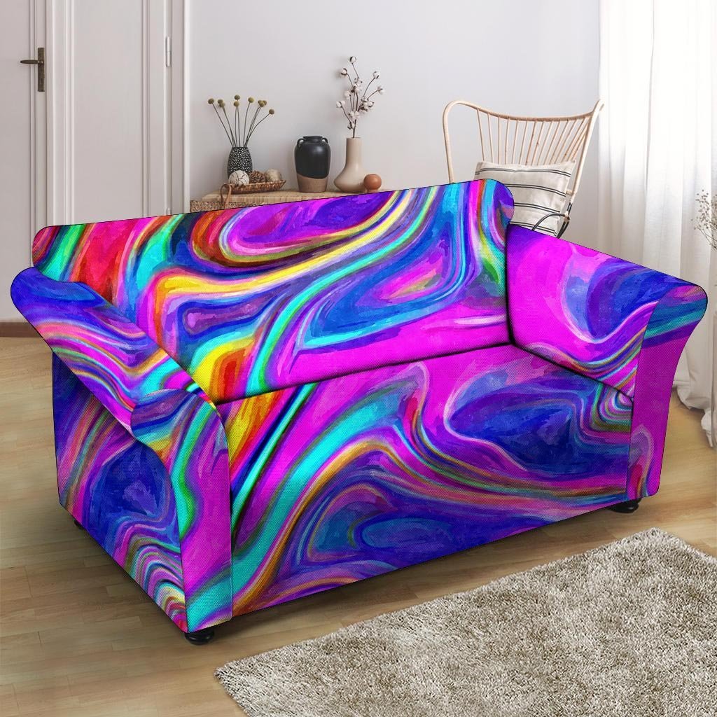 Abstract Purple Loveseat Cover-grizzshop