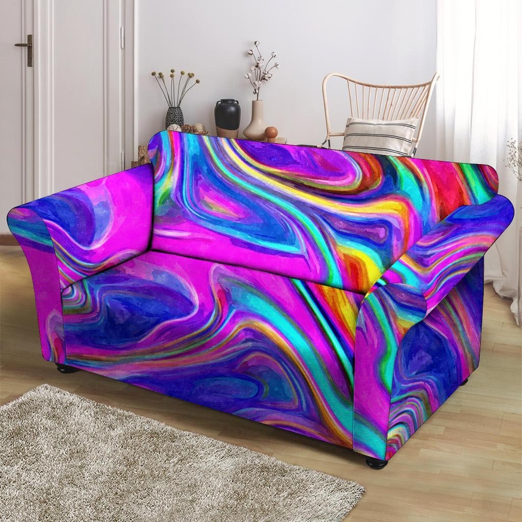 Abstract Purple Loveseat Cover-grizzshop