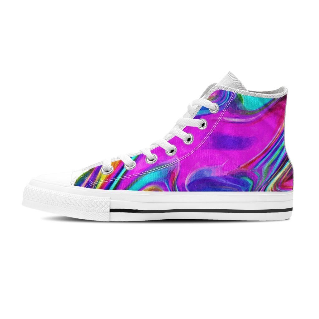 Abstract Purple Men's High Top Shoes-grizzshop