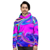 Abstract Purple Men's Hoodie-grizzshop