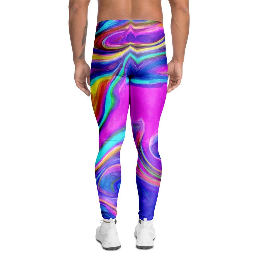 Abstract Purple Men's Leggings-grizzshop