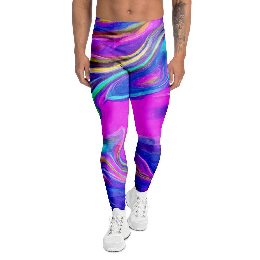 Abstract Purple Men's Leggings-grizzshop