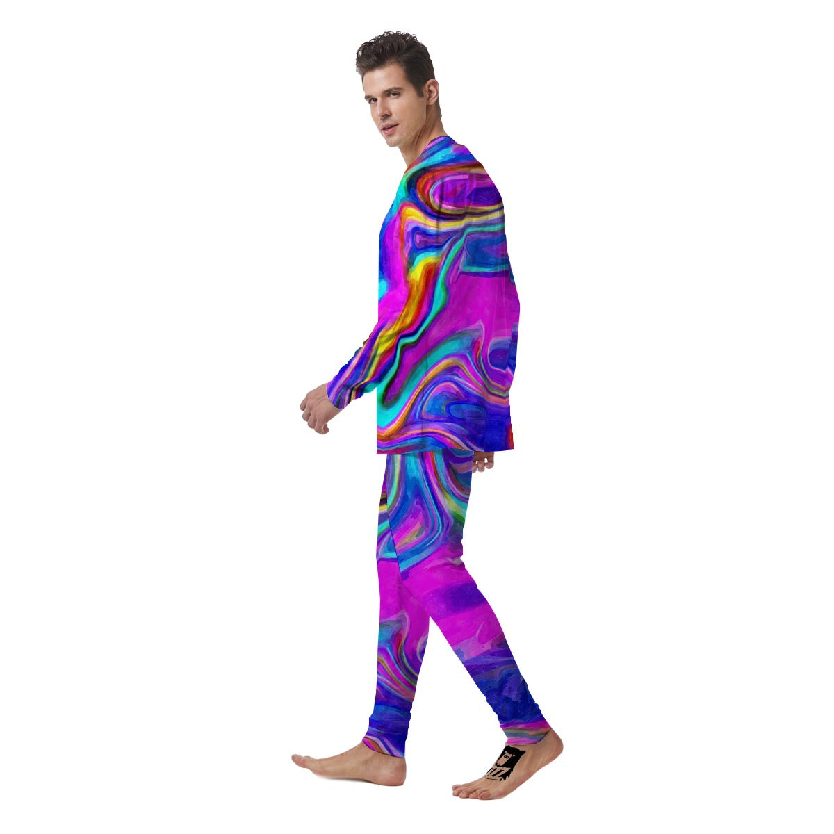 Abstract Purple Men's Pajamas-grizzshop