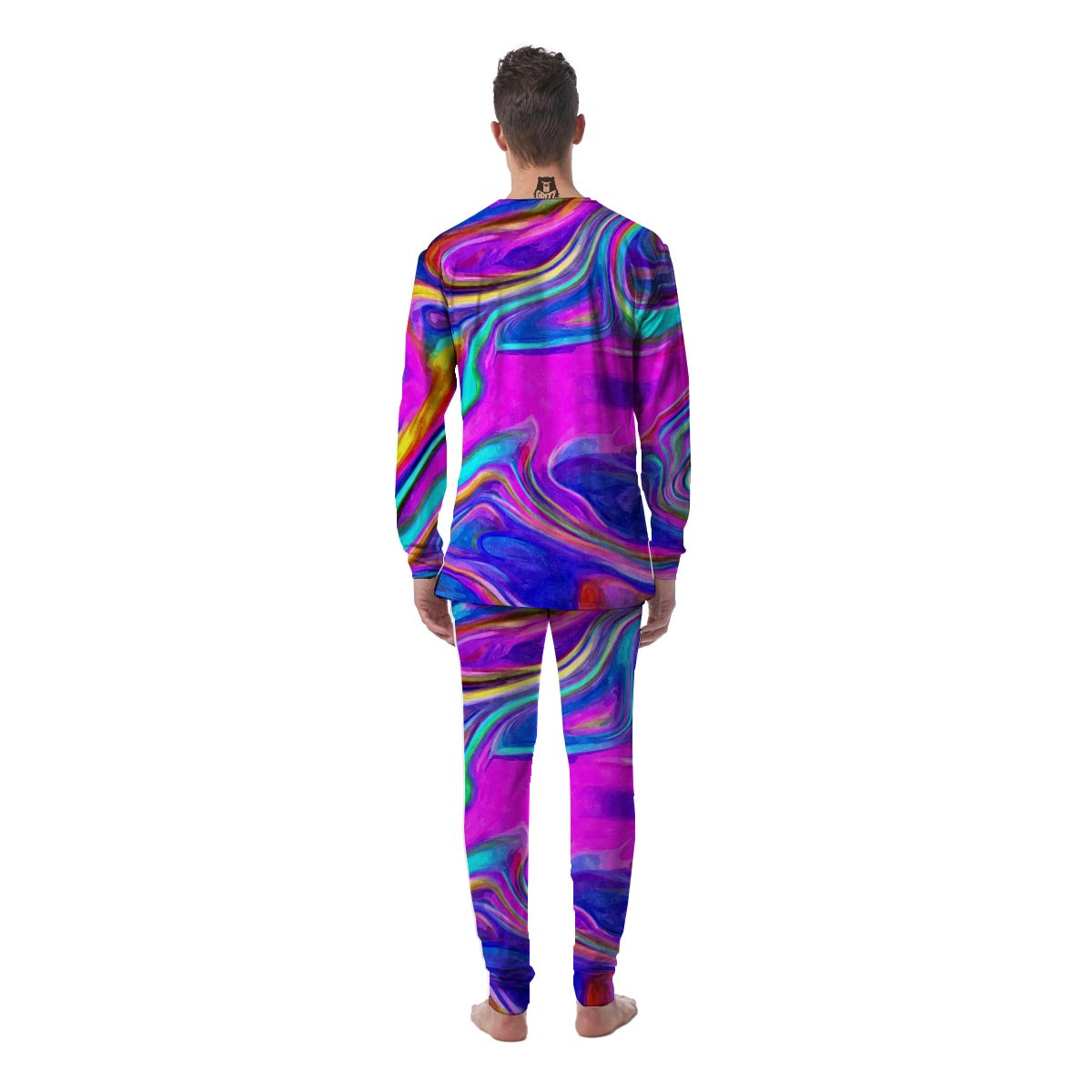 Abstract Purple Men's Pajamas-grizzshop