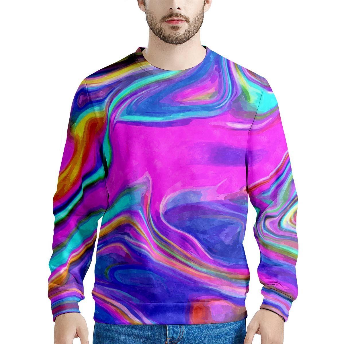 Abstract Purple Men's Sweatshirt-grizzshop