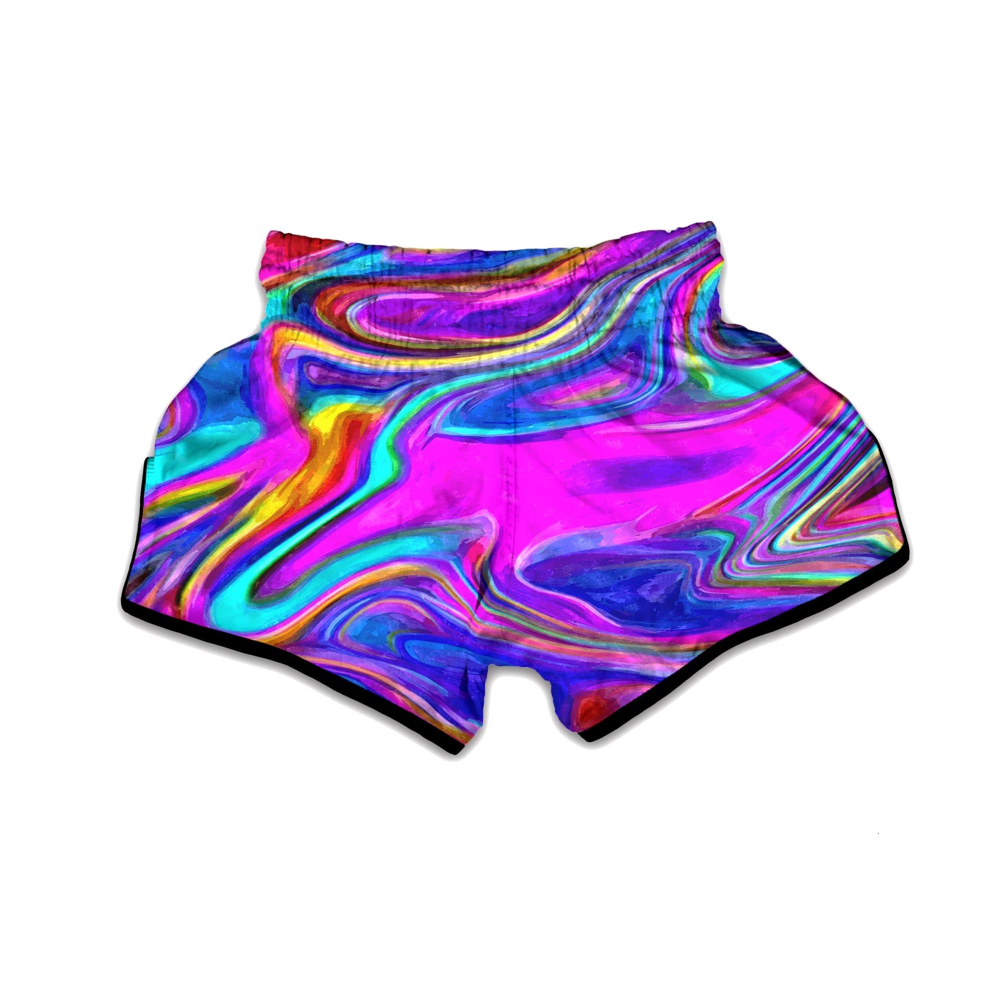 Abstract Purple Muay Thai Boxing Shorts-grizzshop