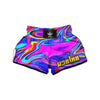 Abstract Purple Muay Thai Boxing Shorts-grizzshop