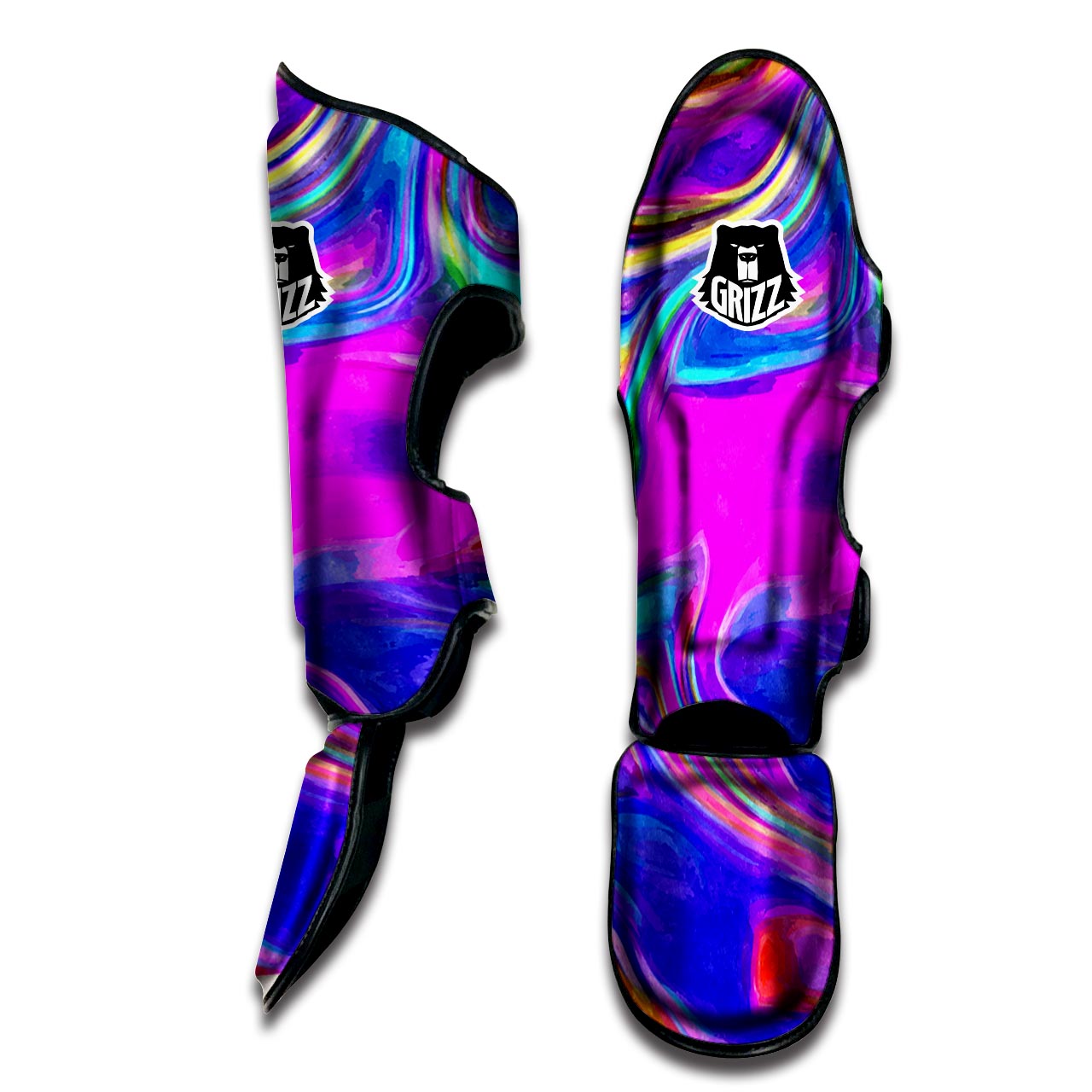 Abstract Purple Muay Thai Shin Guard-grizzshop