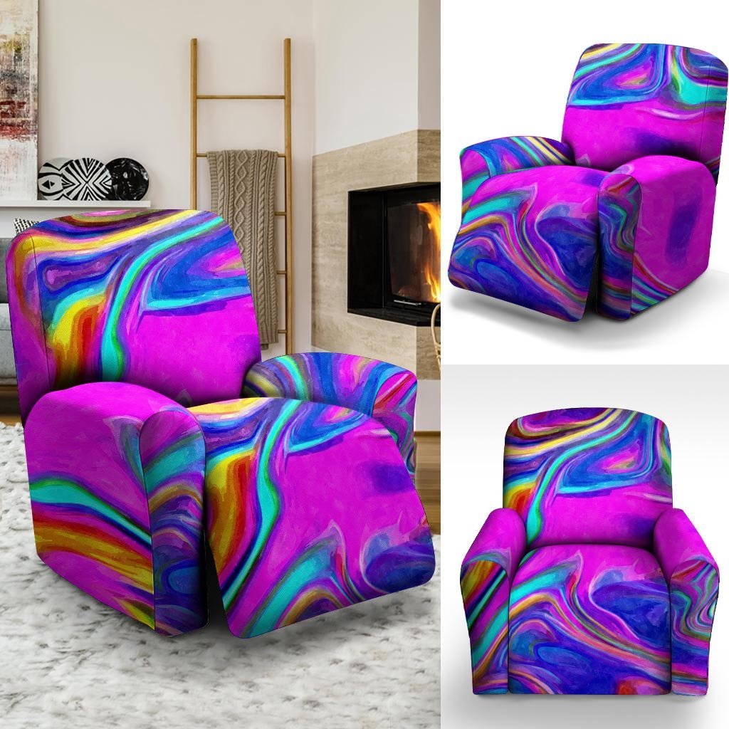 Abstract Purple Recliner Cover-grizzshop