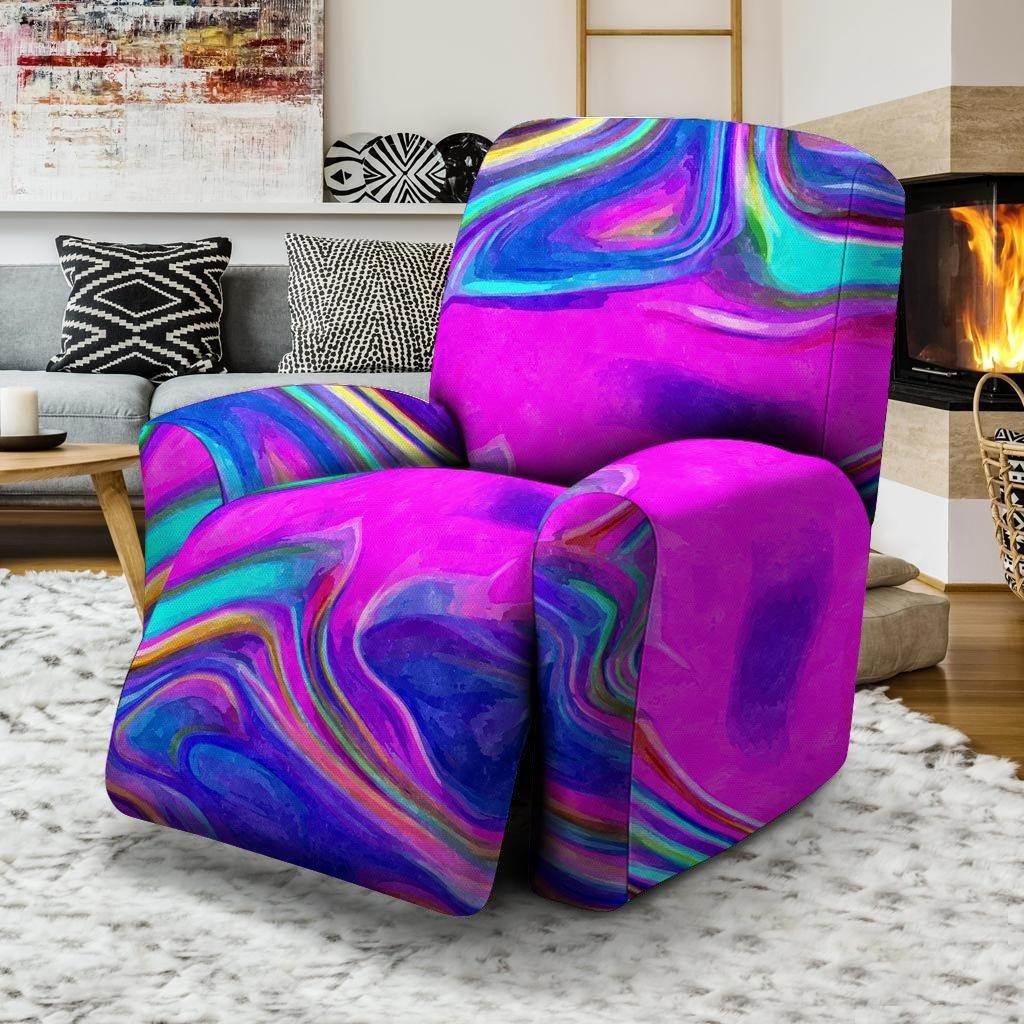 Abstract Purple Recliner Cover-grizzshop