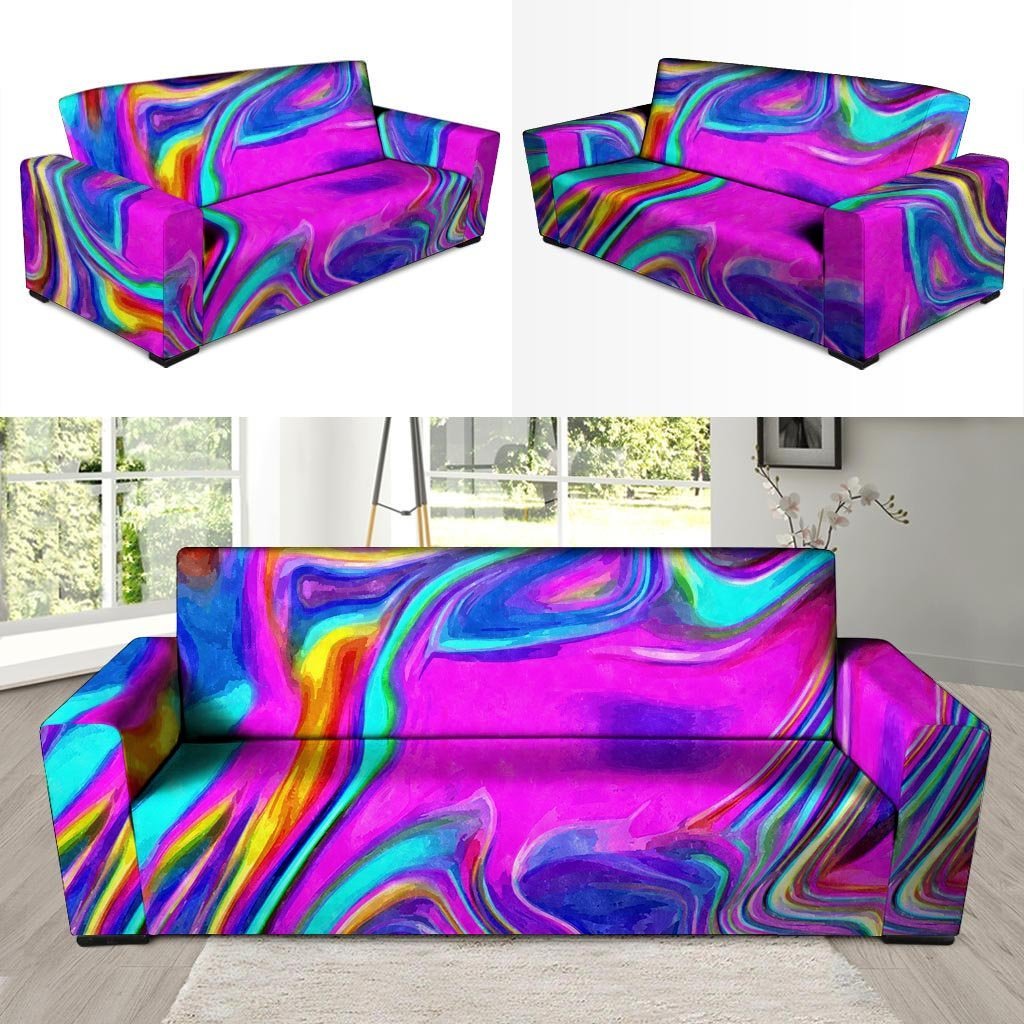 Abstract Purple Sofa Cover-grizzshop