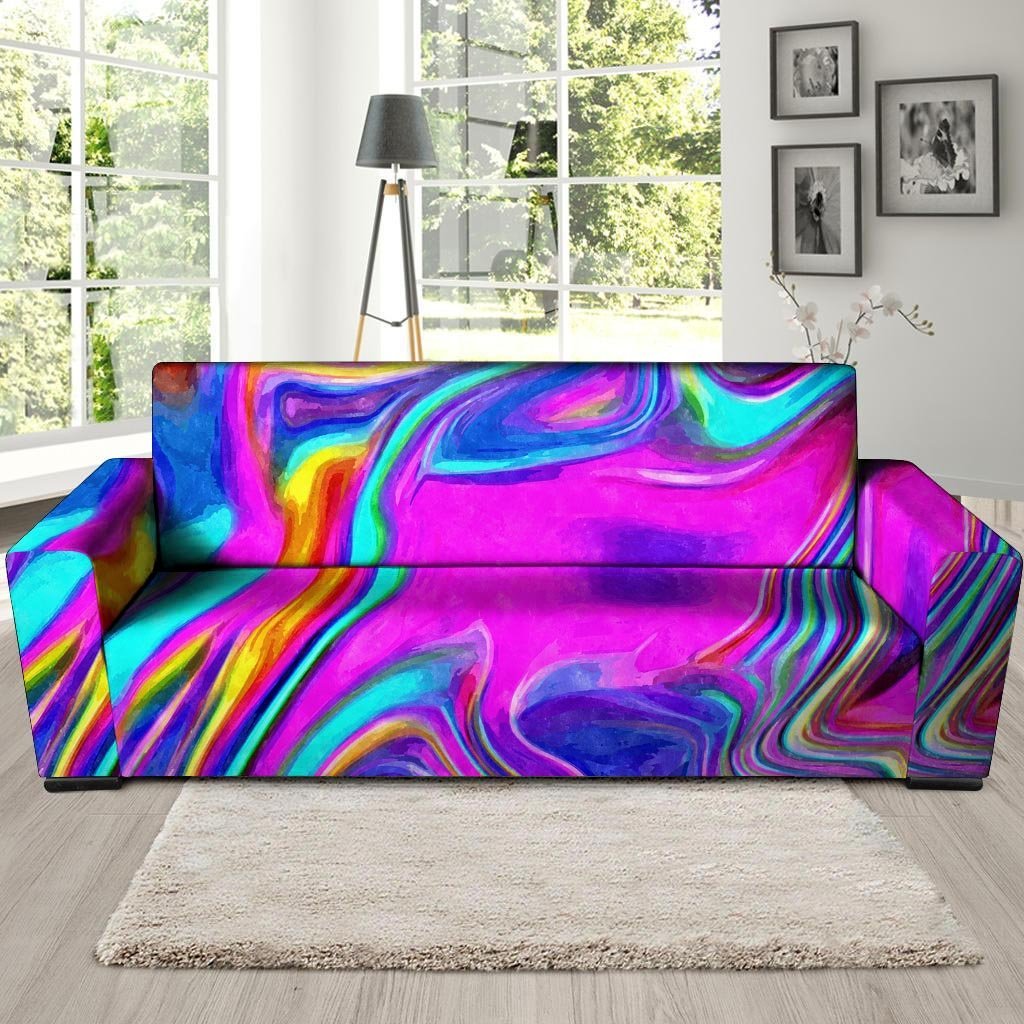 Abstract Purple Sofa Cover-grizzshop