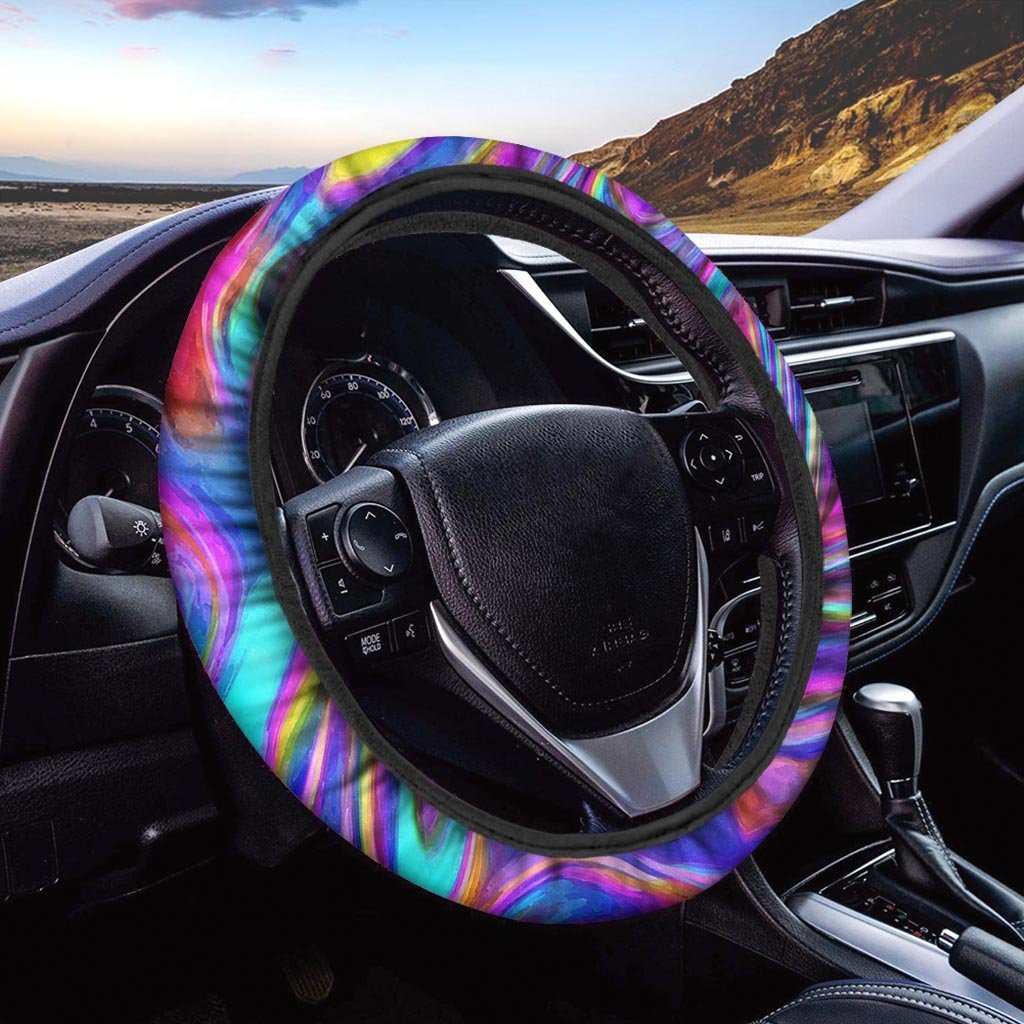 Abstract Purple Steering Wheel Cover-grizzshop