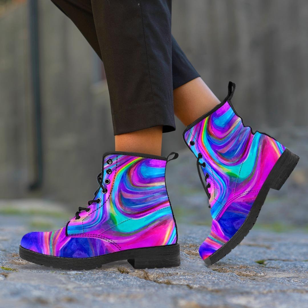 Abstract Purple Women's Boots-grizzshop