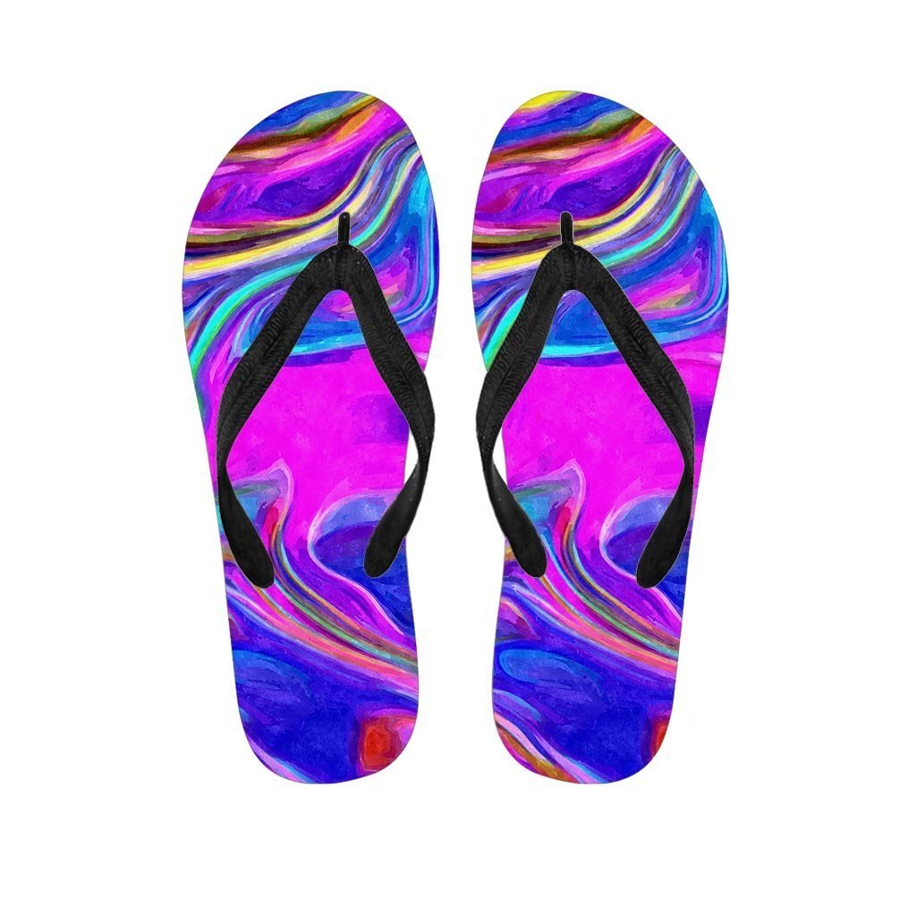 Abstract Purple Women's Flip Flops-grizzshop